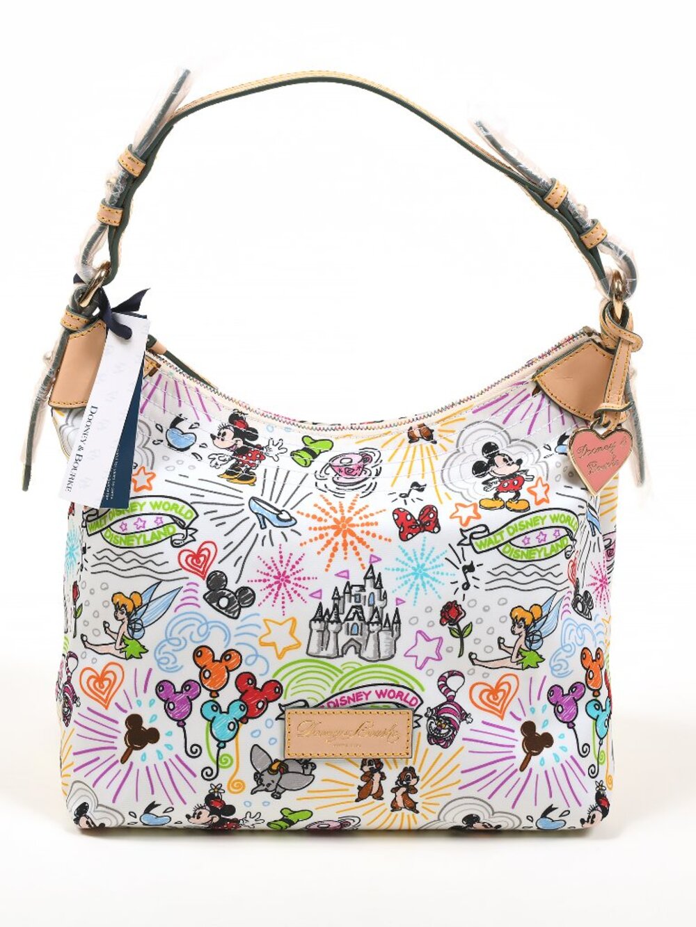 Disney Dooney & Bourke Sketch Hobo Bag Walt Disney World Mickey Minnie NWT